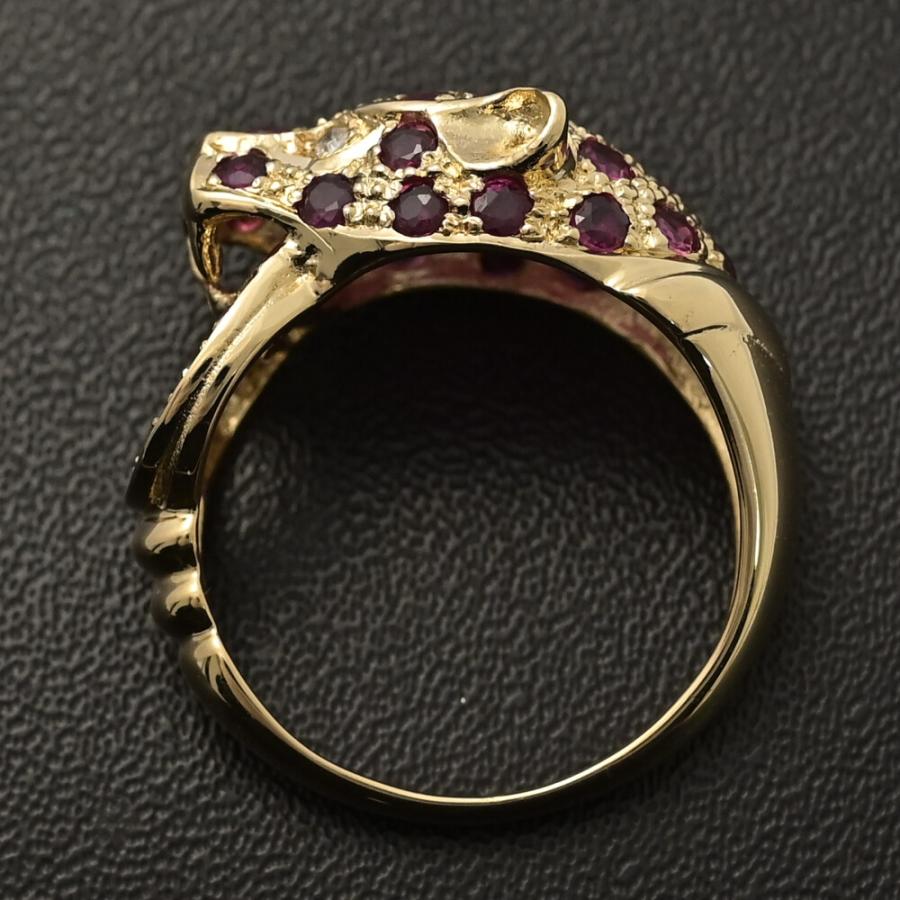 RU1.2ct/FD:0.12ct/パンテール パンサーモチーフ ルビー ダイヤモンド