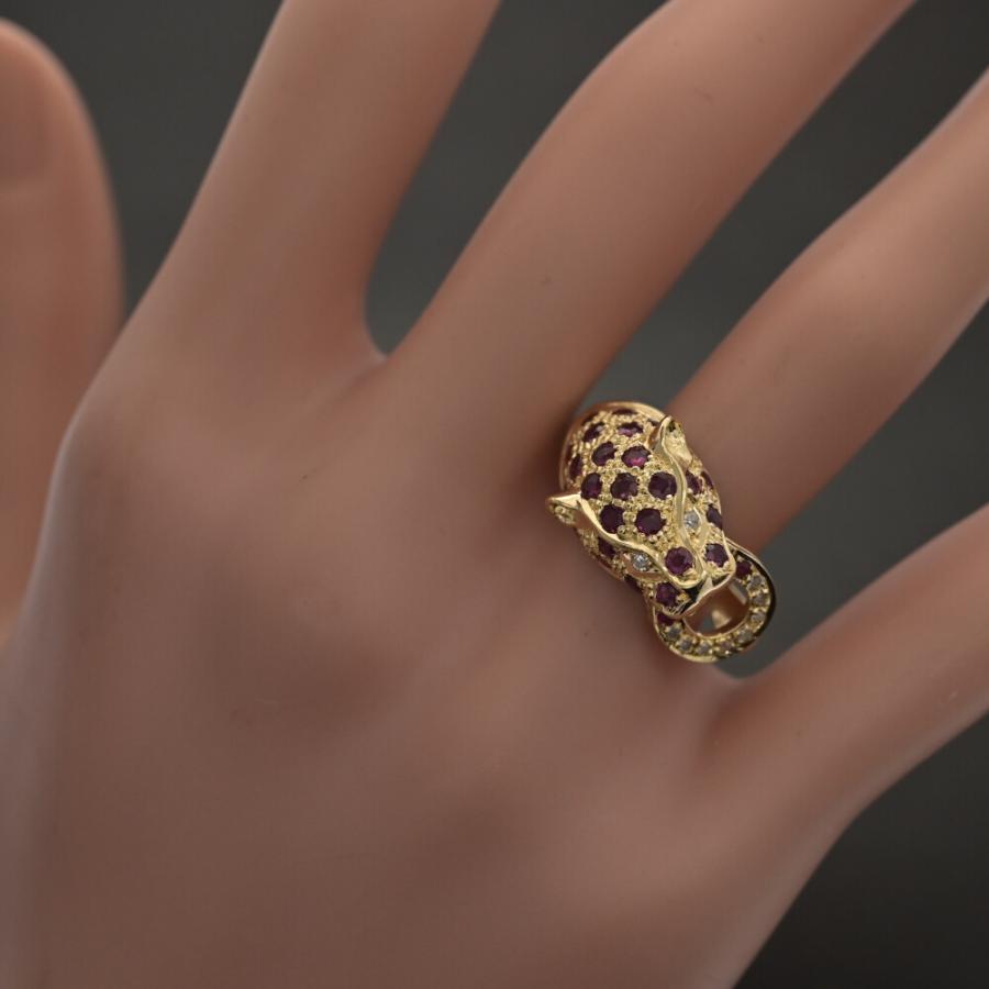 RU1.2ct/FD:0.12ct/パンテール パンサーモチーフ ルビー ダイヤモンド