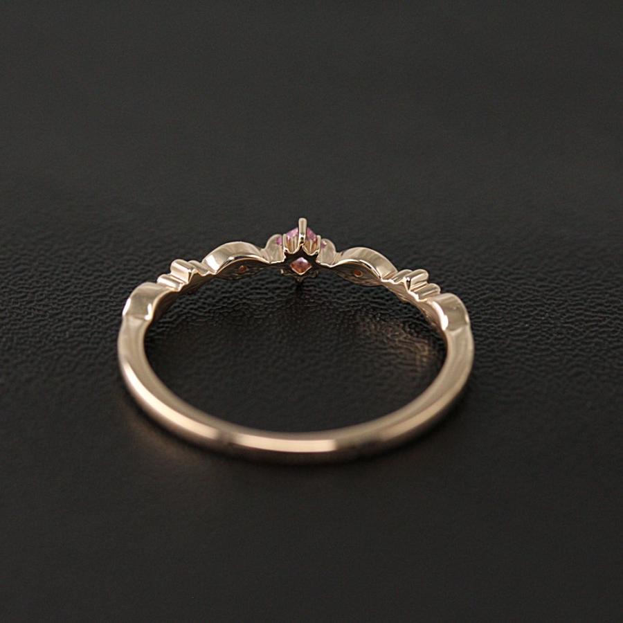 エステール ピンク・サファイア・ダイヤモンドリング・指輪/K10PG/416