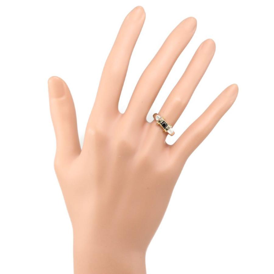 TIFFANY ティファニーサファイアリング シルバー K14 コンビ 9.5号 1990s】TIFFANY&Co. ティファニー サファイア スクエア リング