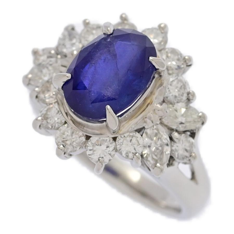 Au750 サファイアリング SA2.91ct/FD:1.14ct/ビルマ産 ブルーサファイア・ダイヤモンド