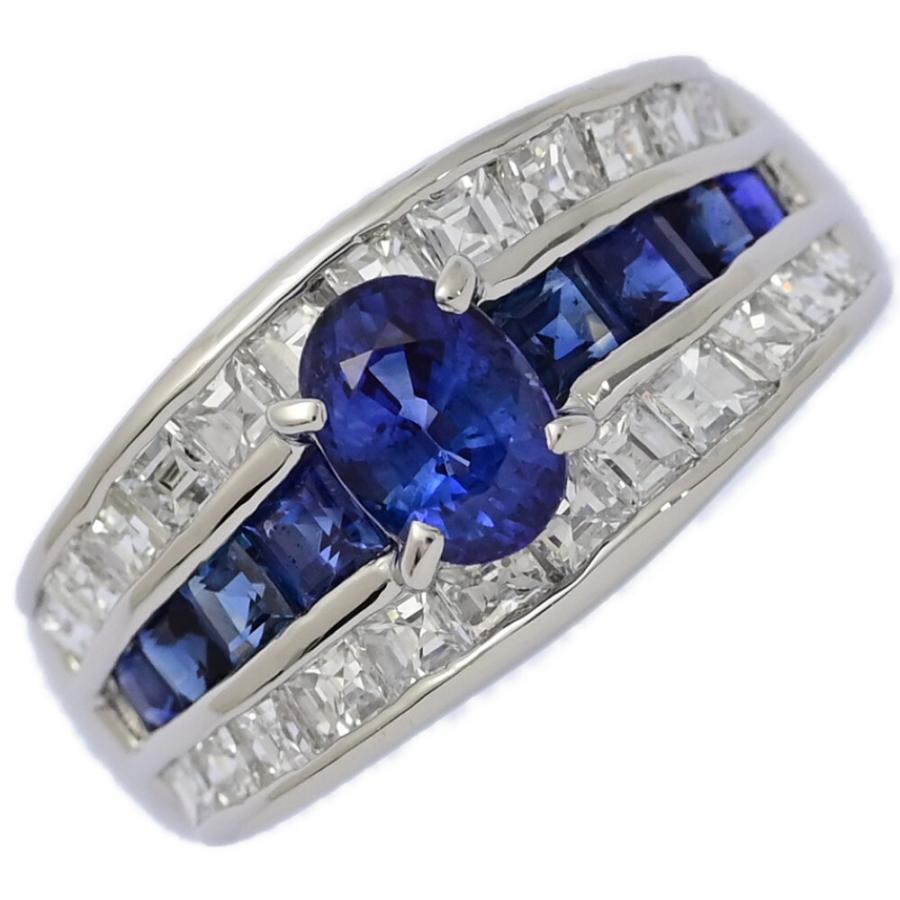 年末セール) SA0.96ct/0.85ct/D1.15ct/サファイア・ダイヤモンドリング