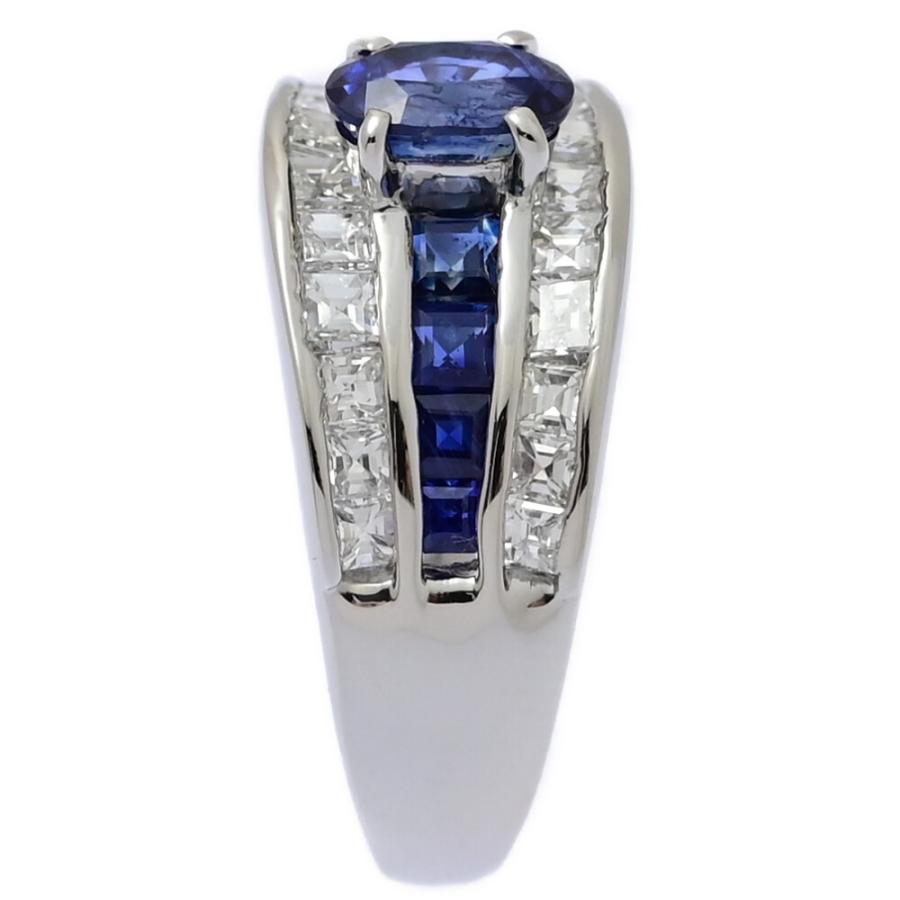 年末セール) SA0.96ct/0.85ct/D1.15ct/サファイア・ダイヤモンドリング