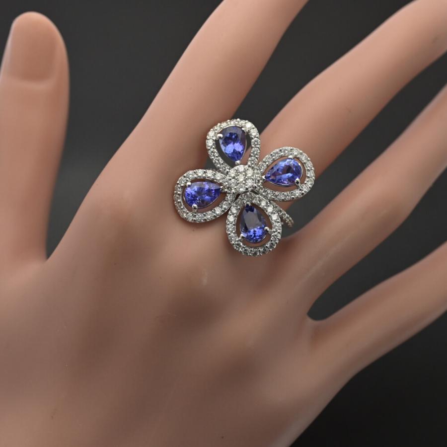 タンザナイト 花モチーフ リング 14KWG 楽天市場】タンザナイト（モチーフ花）（指輪・リング｜レディース