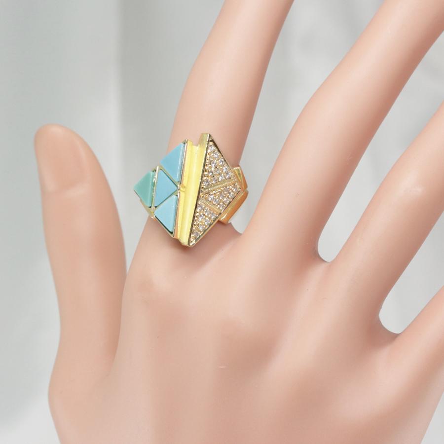 AKコレクション(金澤陏乃・池田啓子) ターコイズ・ダイヤリング・指輪