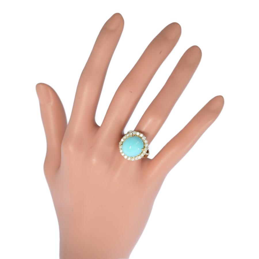 FD:0.88ct/WAKO 和光 取り巻き・12月誕生石 1P・ターコイズ トルコ石 