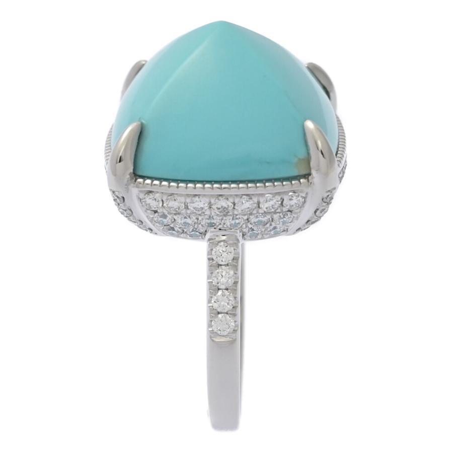 美品 TU13.12ct/FD:1.02ct/ターコイズ トルコ石 ダイヤモンド リング