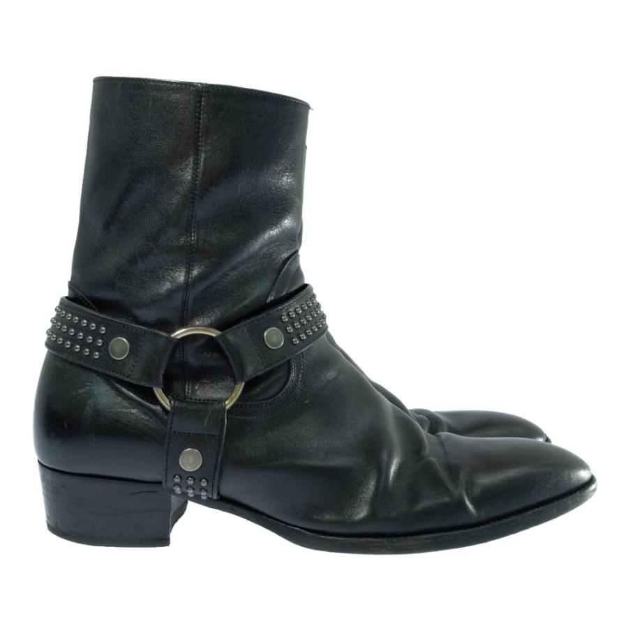 SAINT LAURENTサイドゴアブーツ 黒 レザー スタッズ付き　42 SAINT LAURENT PARIS サンローランパリ ＃42 レザー スタッズ ショート