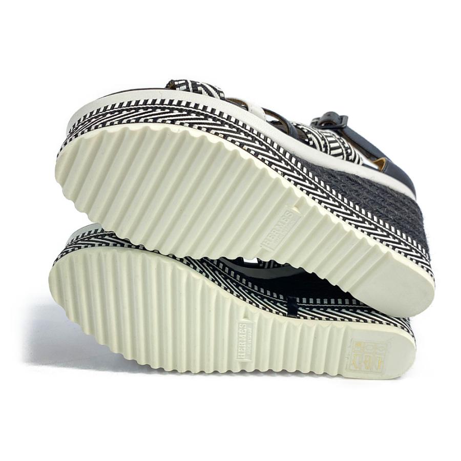 HERMES エルメス ストラップサンダル・エスパドリーユ 靴/38/ブラック