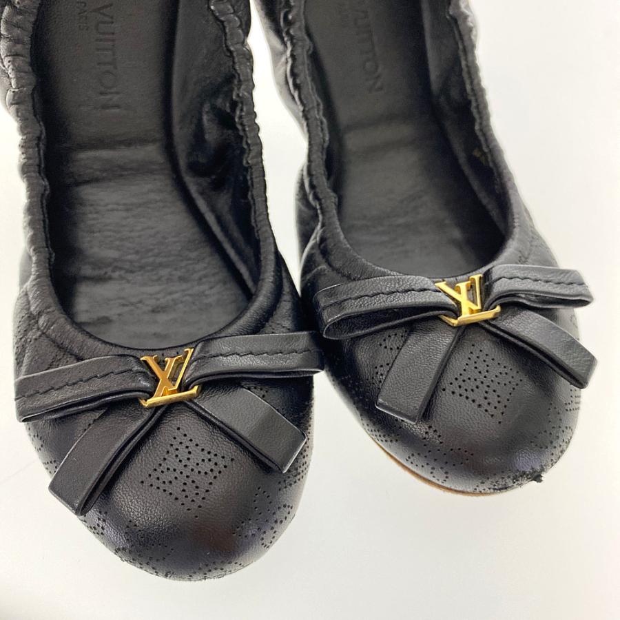 LOUIS VUITTON ルイヴィトン マヒナ LV バレエシューズ 34 ルイヴィトン モノグラム・マヒナ・バレエシューズ靴 ロゴリング