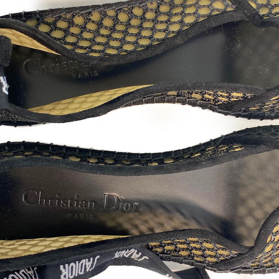クリスチャンディオール JADIORリボン メッシュ フラットシューズ 靴