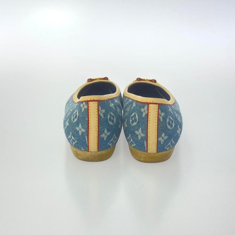 ルイヴィトン モノグラム・デニム・リボン・チャーム付フラット