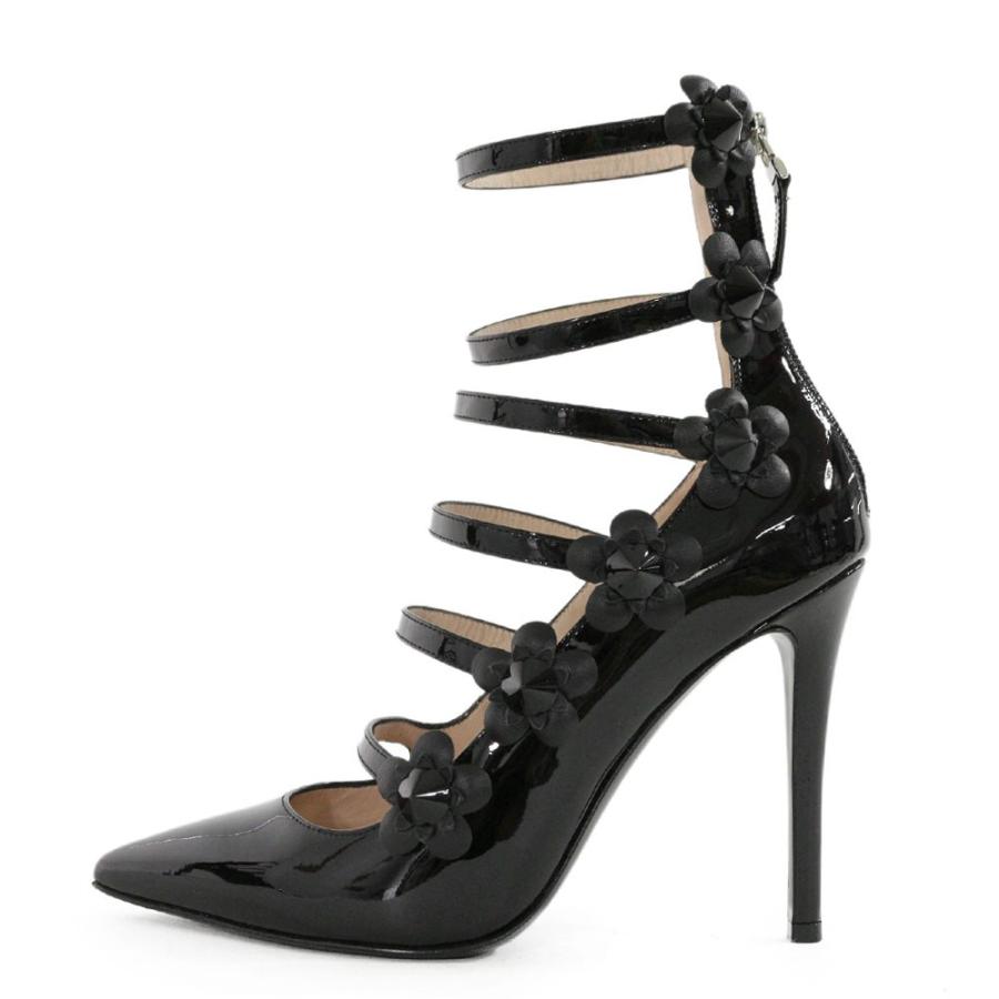 FENDI ポインテッドトゥパンプス 36.5 FENDI 美品・フェンディ ポインテッドトゥ・エナメル・フラワー