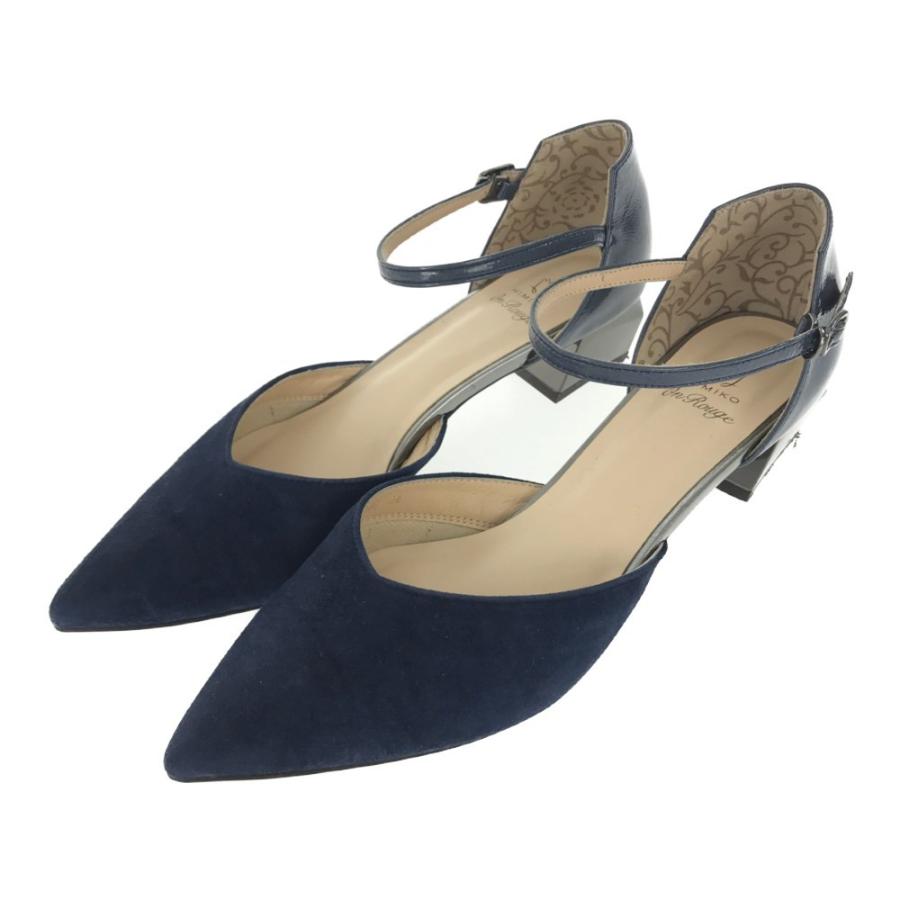 オンルージュ ポインテッドトゥ・スエードレザー×パテントアンクル  