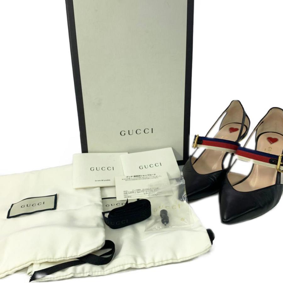 GUCCI（グッチ） バンブー・ウェブベルト付き・ポインテッドトゥレザー