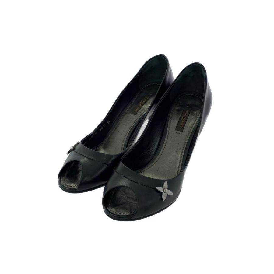 ルイヴィトン チャーム・オープントゥ パンプス 靴/361/2M/ブラック