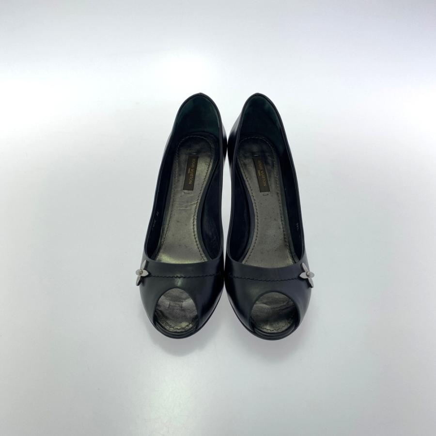 ルイヴィトン チャーム・オープントゥ パンプス 靴/361/2M/ブラック