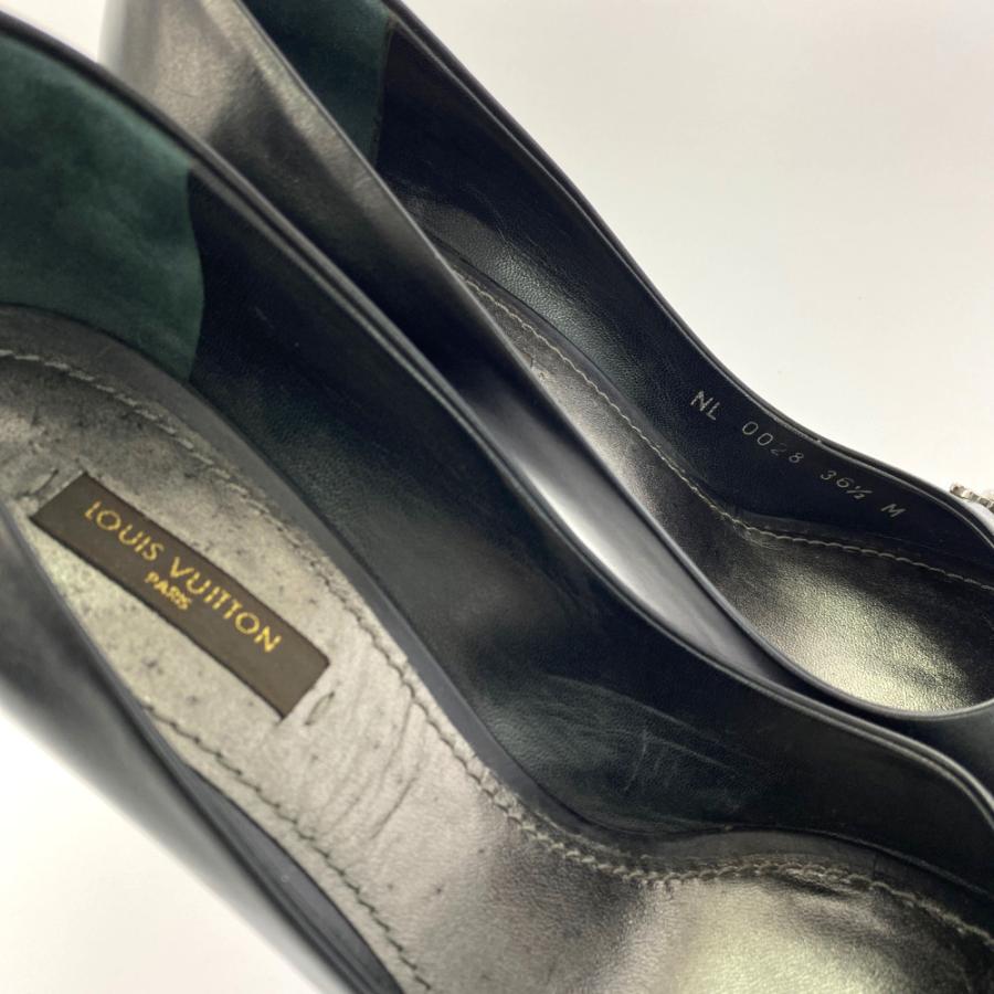 ルイヴィトン チャーム・オープントゥ パンプス 靴/361/2M/ブラック