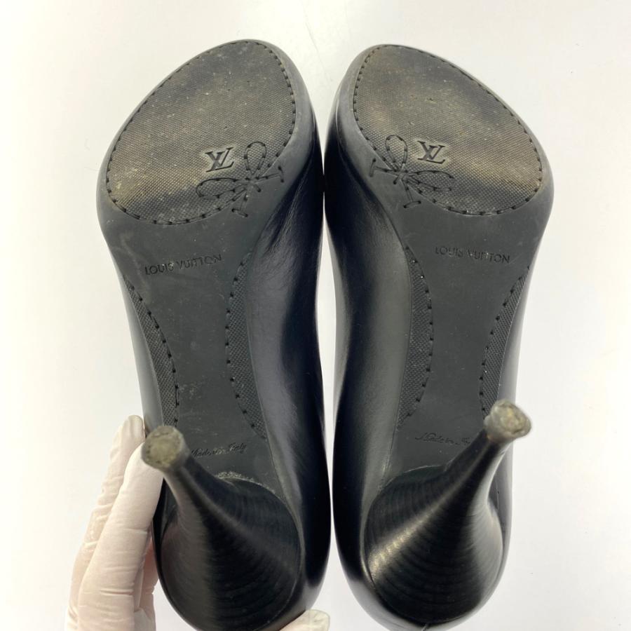 ルイヴィトン チャーム・オープントゥ パンプス 靴/361/2M/ブラック