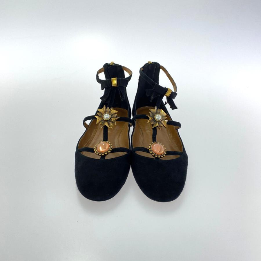美品アクアズーラ　36サイズ アクアズーラ pandora flat・パンプス 靴/36/ブラック/ゴールド