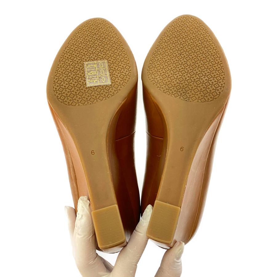 トリーバーチ ウェッジパンプスサイズ7.5（24.5cm)ブラウンロゴ金具