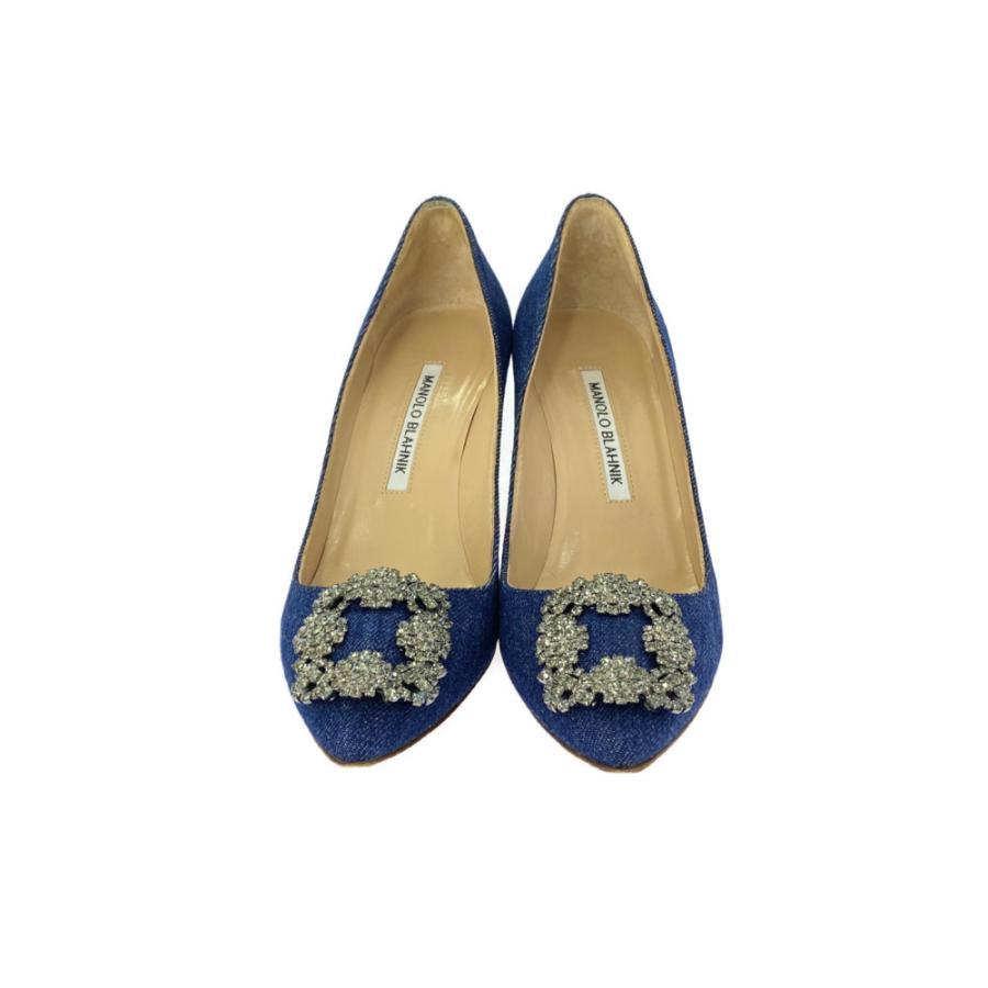 MANOLO BLAHNIK ハンシギ　36 MANOLO BLAHNIK マノロブラニク ハンギシ 36 1/2 ラインストーン
