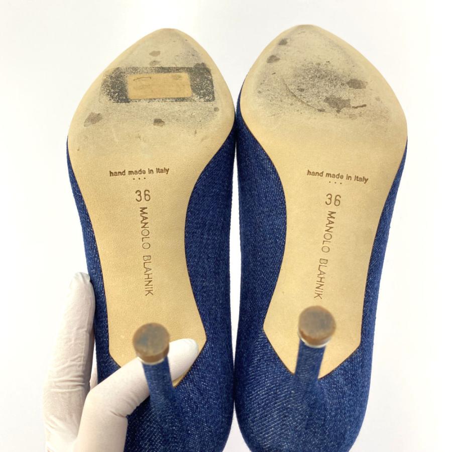 【美品】MANOLO BLAHNIK ハンギシ MANOLO BLAHNIK マノロブラニク パンプス HANGISI OPAL SATIN