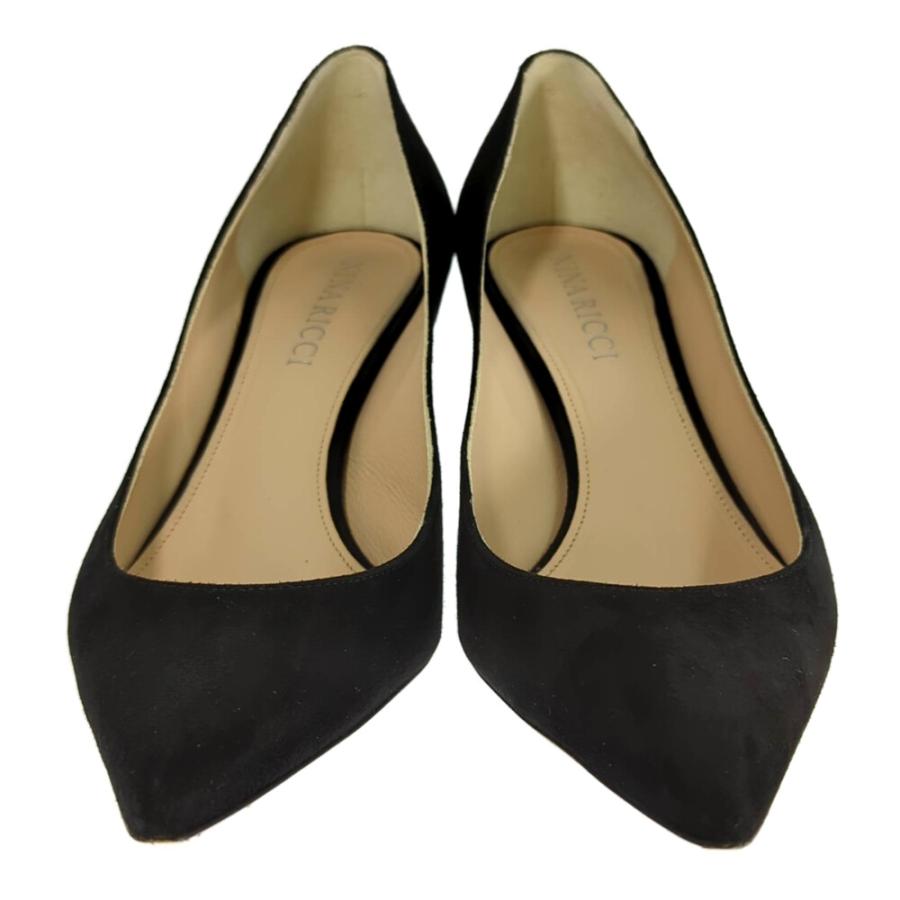 NINA RICCI ブラック フラットシューズ 37.5 NINA RICCI ニナリッチ スエード パンプス 靴/NR25020/37 1/2/ブラック