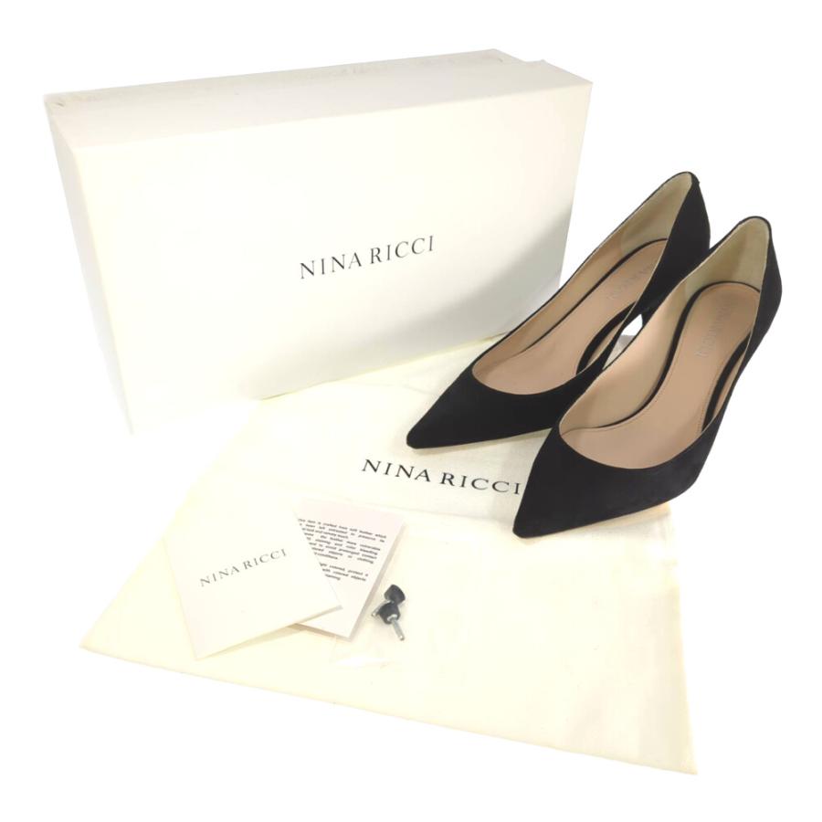 ニナリッチ　フラット　パンプス スエード NINA RICCI ニナリッチ スエード パンプス 靴/NR25020/37 1/2/ブラック