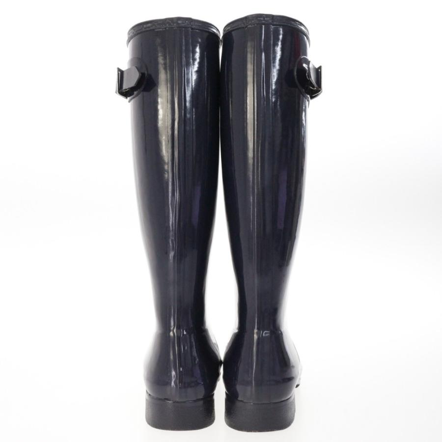 美品【HUNTER 】長靴　レディースネイビー EU37 HUNTER ハンター レインブーツ 靴/WFT1026RGL/EU37/ネイビー