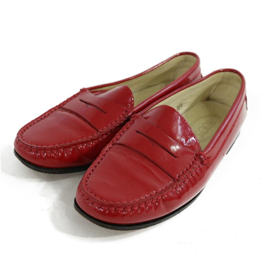 トッズ レザー ローファー靴/36 1/2/レッド×ブラック/TOD’S 翌日配送可/b181203/224202 |  | 02