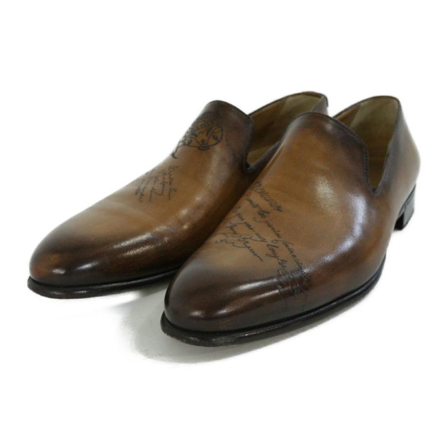 Berluti ベルルッティ カリグラフィー ローファー【美品】 ベルルッティ ローファー靴 カリグラフィ/10/ブラウン/Berluti 翌日