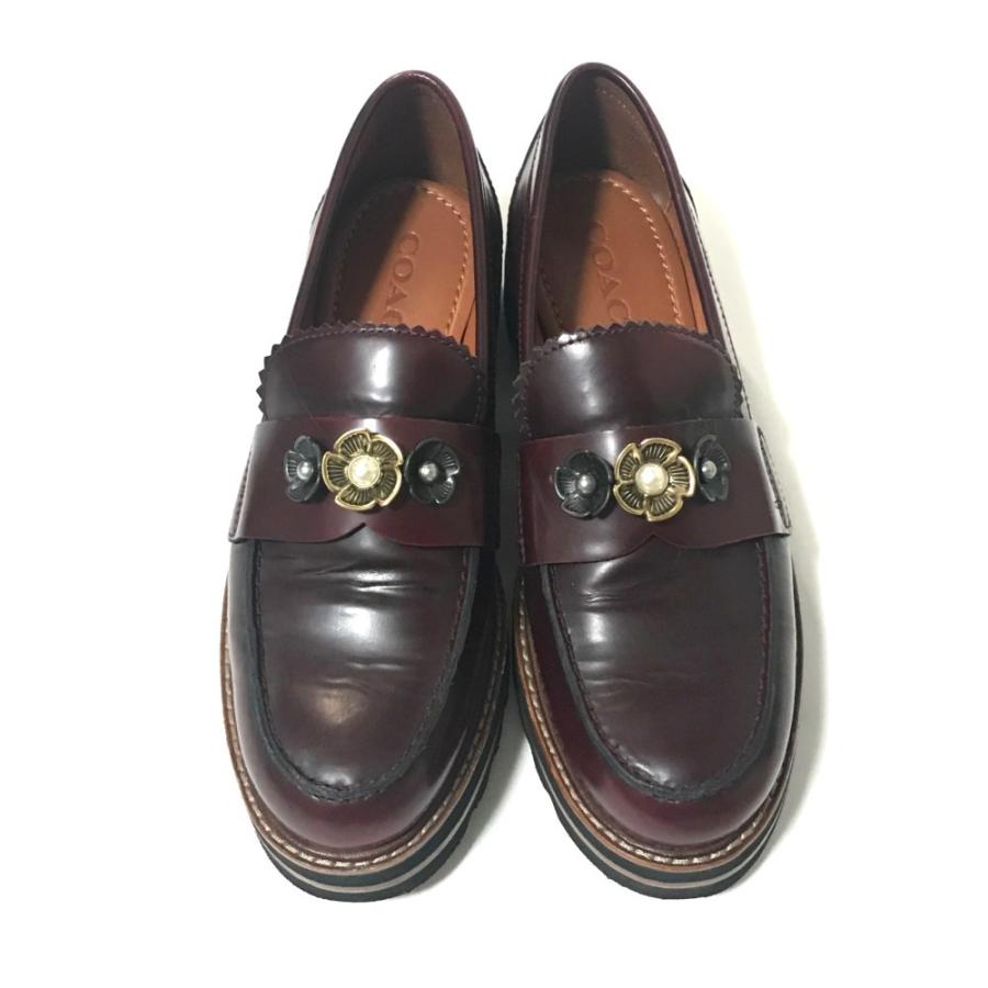 COACH コーチ ローファー靴 フラワー金具×フェイクパール/G1218 COACH コーチ ローファー靴 フラワー金具×フェイクパール/G1218