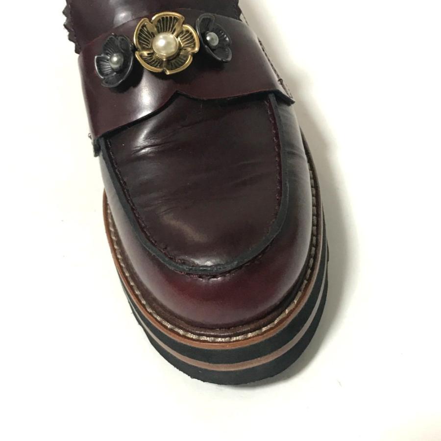COACH コーチ ローファー靴 フラワー金具×フェイクパール/G1218