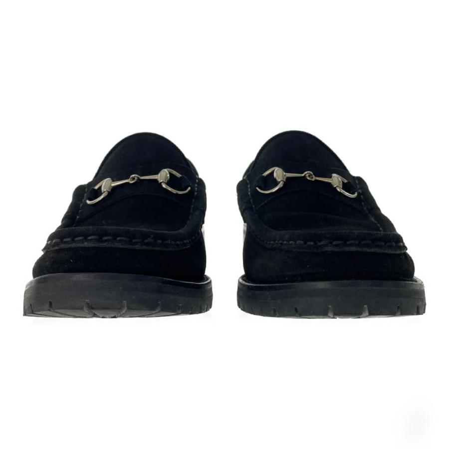 美品　グッチ　GUCCI ホースビット　ローファー　スエード　6 1/2 C 黒 グッチ GUCCI ホースビット ローファー スエード 6 1/2 ブラック