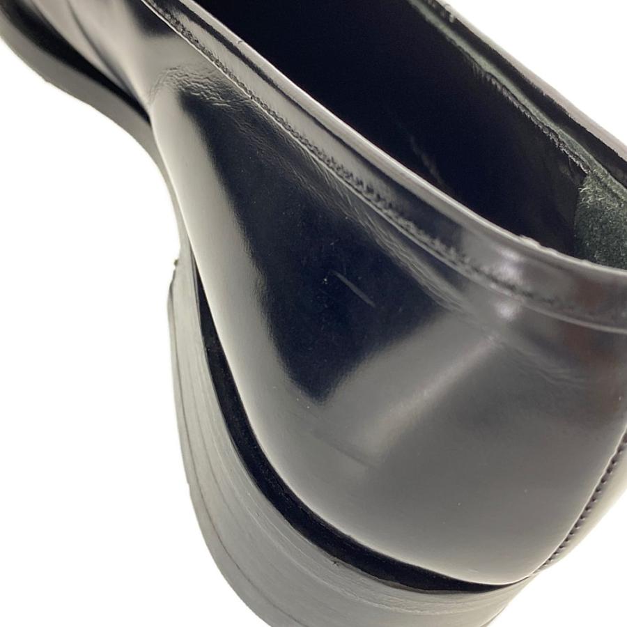 PRADA プラダ スクエアトゥ・レザーコインローファー 靴/37/ブラック