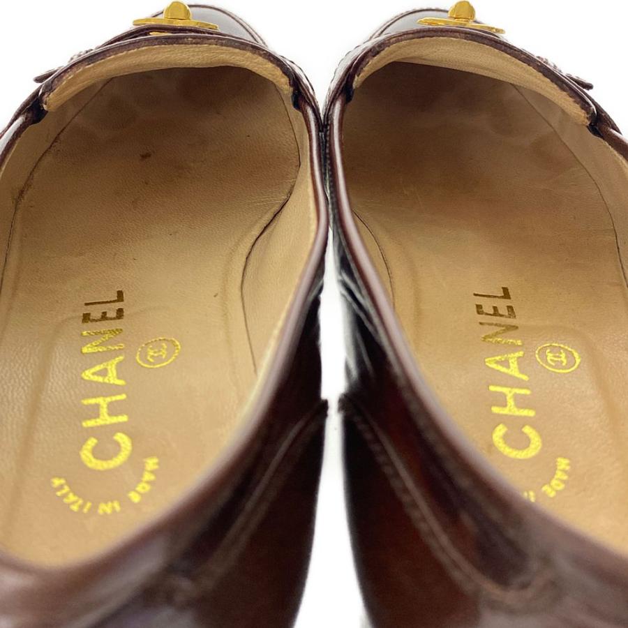 CHANEL シャネル ココマークターンロック金具・レザーローファー 靴/36