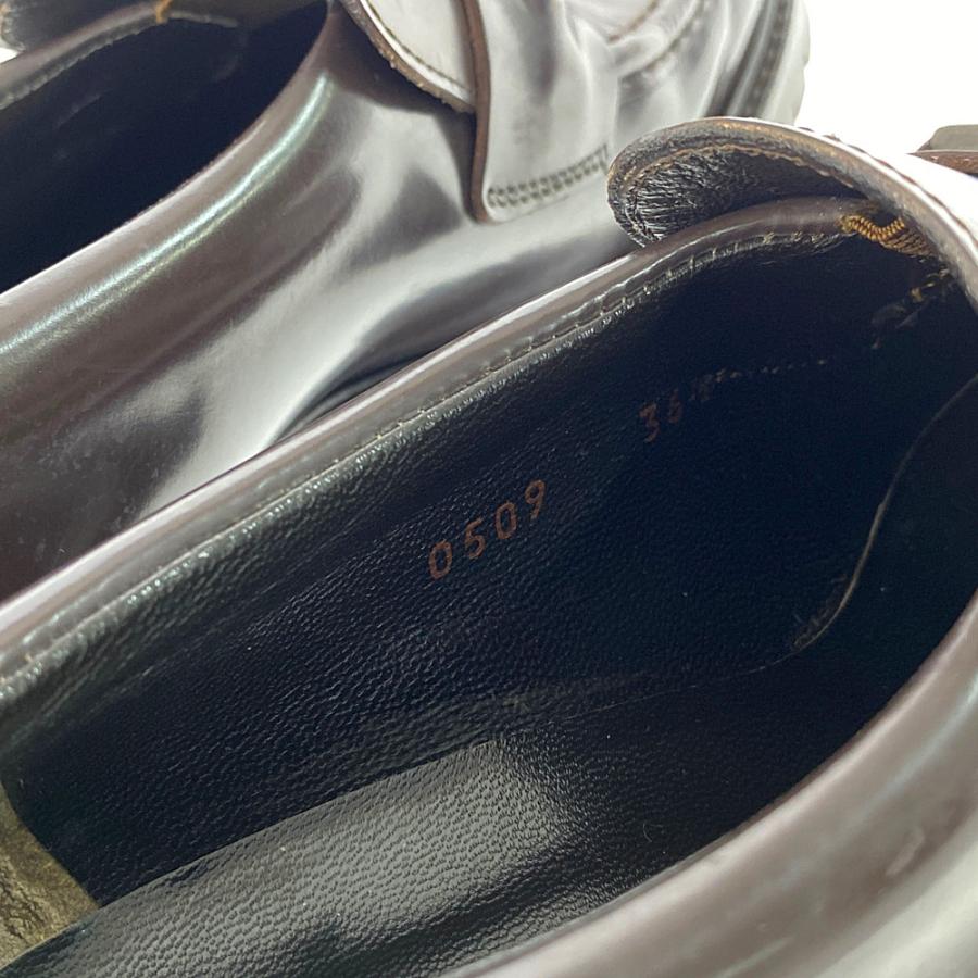 【美品】PRADA プラダ ローファー ヒール 36 レザー ロゴプレート Oggi掲載】PRADA◇レザー スクエアローファー ランウェイ ロゴ