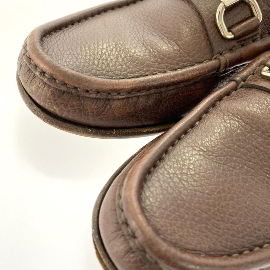 GUCCI グッチローファー　ブラウンスリッポン24.5cm　箱&袋付 GUCCI グッチ レザー ホースビット・シューズ ローファー 靴