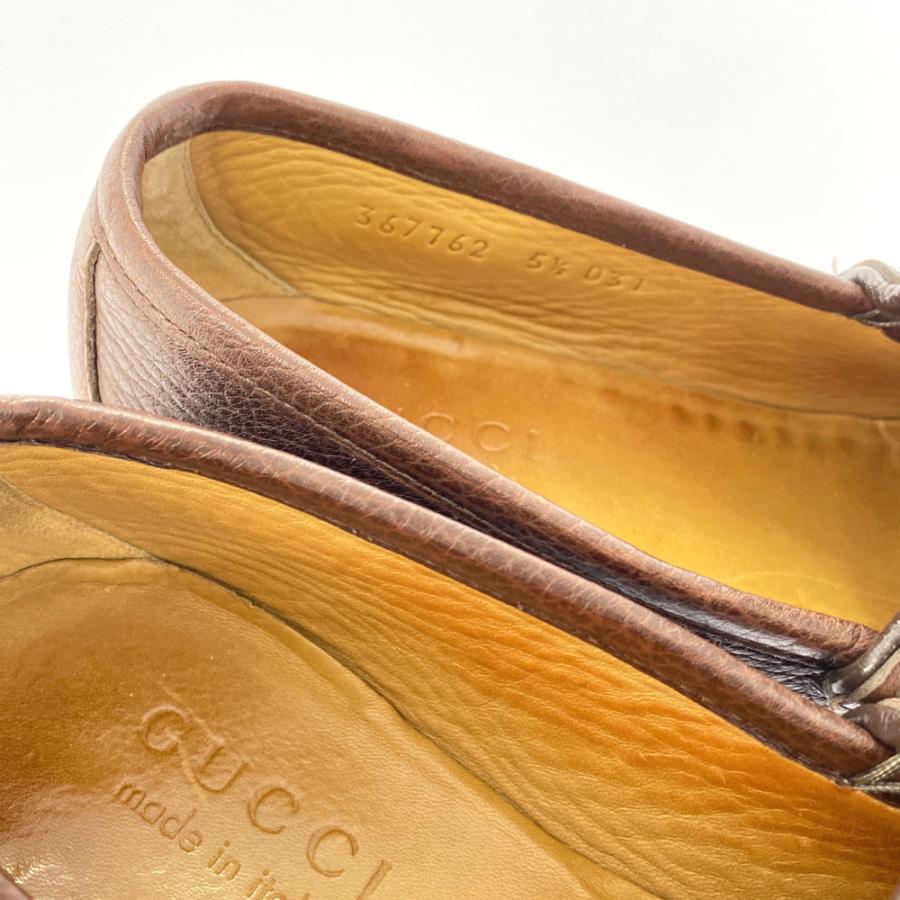 グッチ　ホースビット　ローファー　レザー　ブラウン　42.5 GUCCI グッチ レザー ホースビット・シューズ ローファー 靴/367762/51
