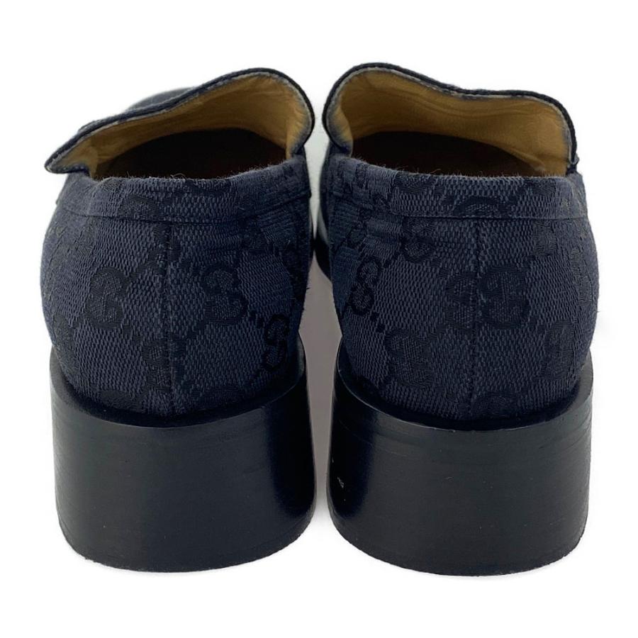 新品未使用✨GUCCI グッチ ローファー GG柄 キャンバス スクエアトゥ　黒 GUCCI グッチ ローファー 414998 DLC00 レディース レザー