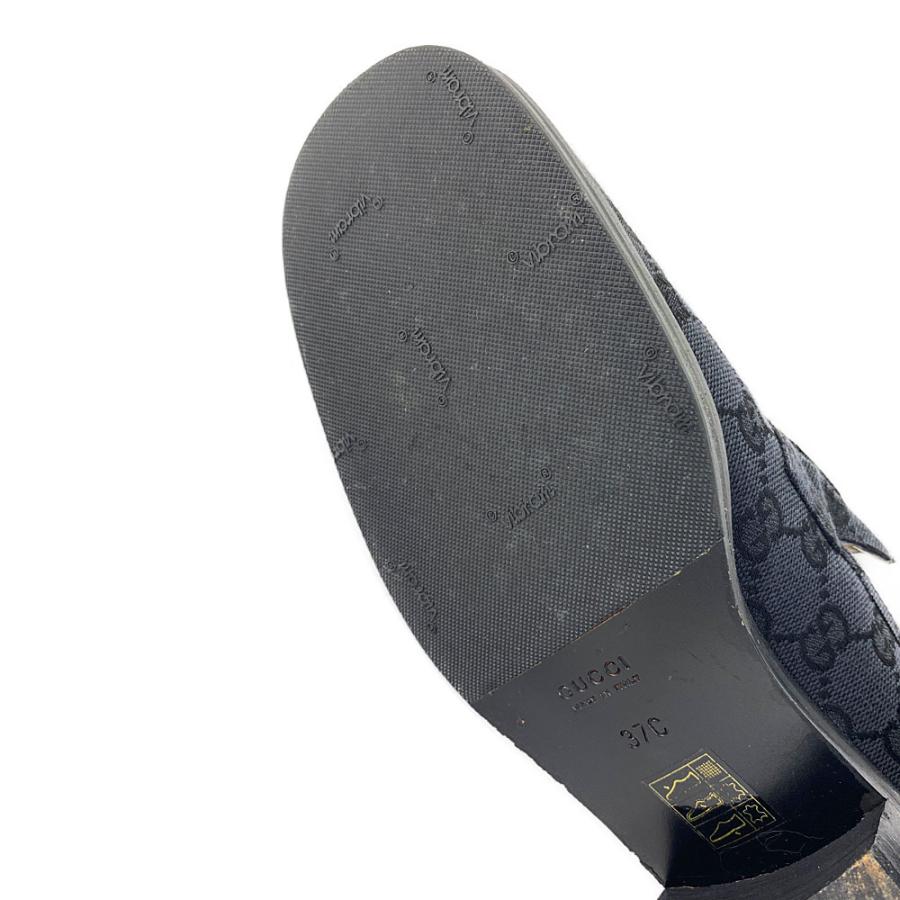 新品未使用✨GUCCI グッチ ローファー GG柄 キャンバス スクエアトゥ　黒 GUCCI グッチ GGキャンバス・スクエアトゥローファー靴/37C