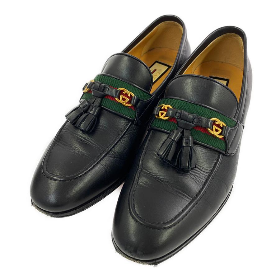 GUCCI（グッチ） インターロッキング ウェブライン ローファー靴