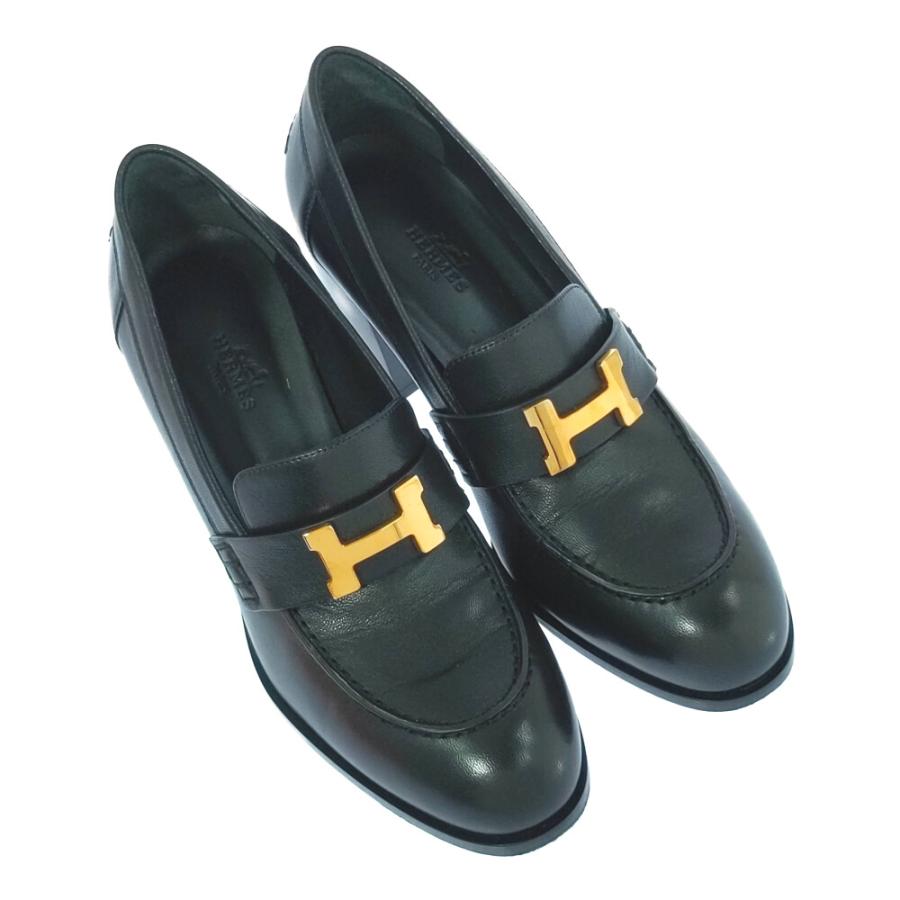 HERMES エルメス モカシンパリ・Hロゴ ゴールド金具 ローファー HERMES エルメス モカシンパリ・Hロゴ ゴールド金具 ローファー