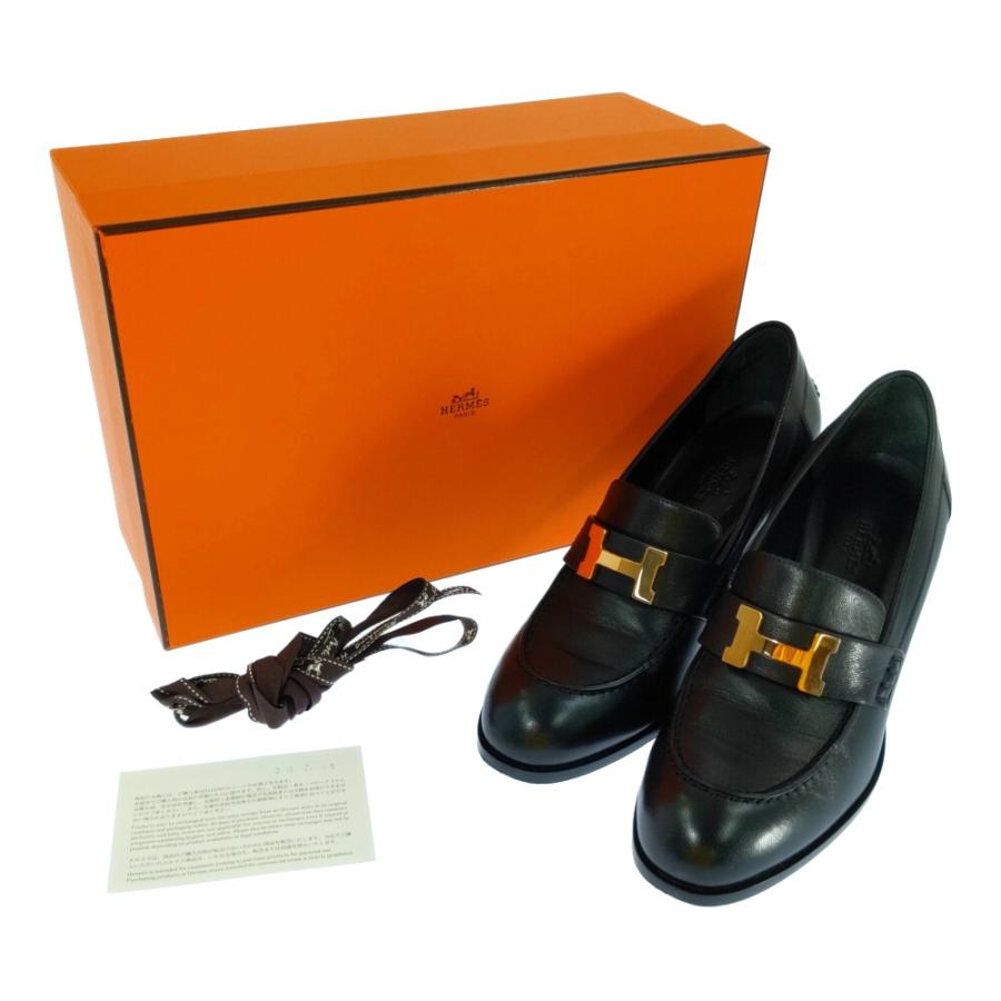 HERMES エルメス モカシンパリ・Hロゴ ゴールド金具 ローファー HERMES エルメス モカシンパリ・Hロゴ ゴールド金具 ローファー