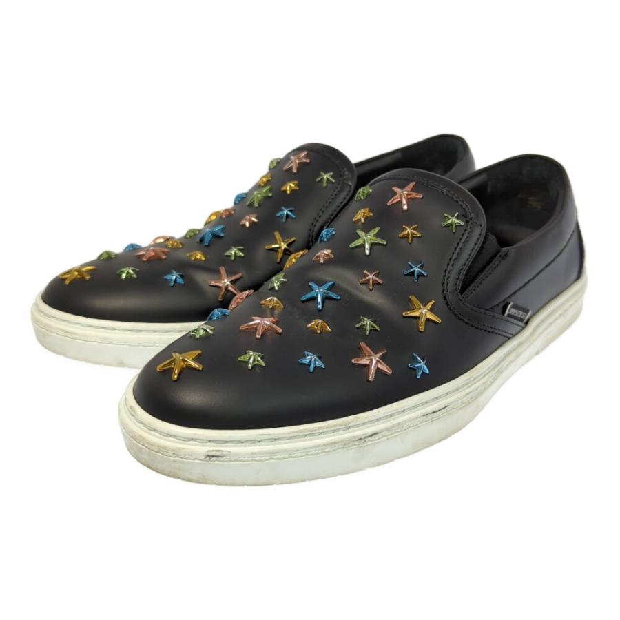 Jimmy Choo ブラック フラットシューズ スタッズ付き JIMMY CHOO ジミーチュウ スリッポン・マルチカラー スタッズ