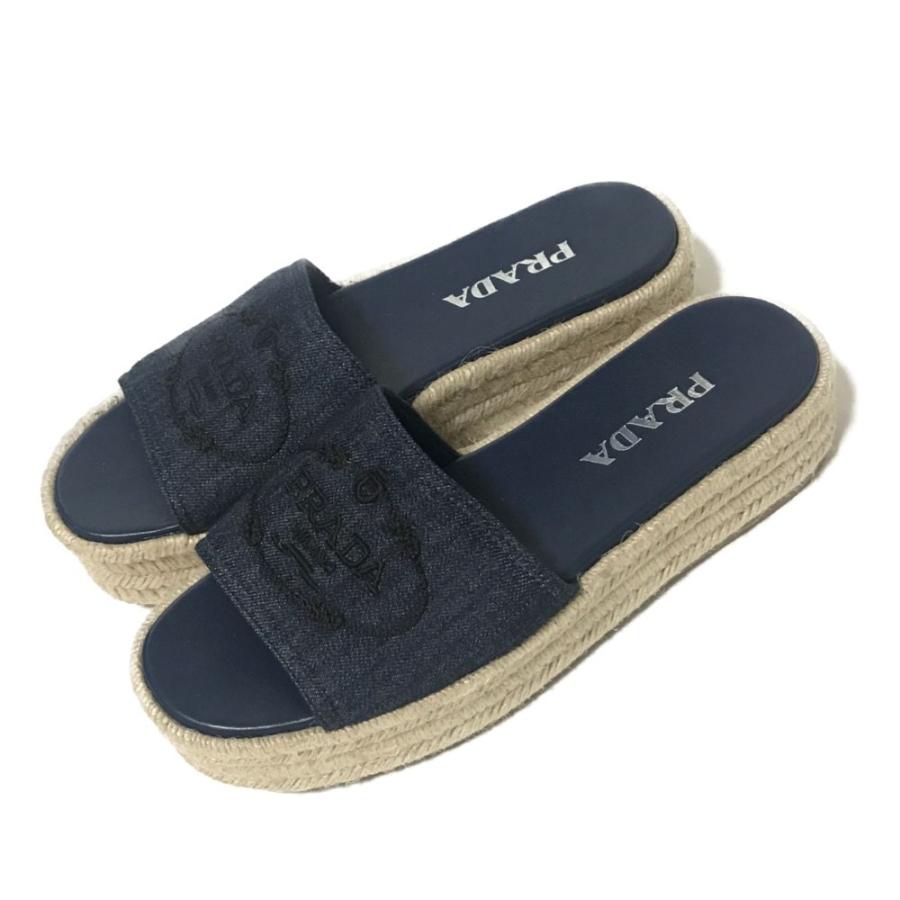 PRADA（プラダ） 美品・プラダ プラットフォーム・ジュート・サンダル