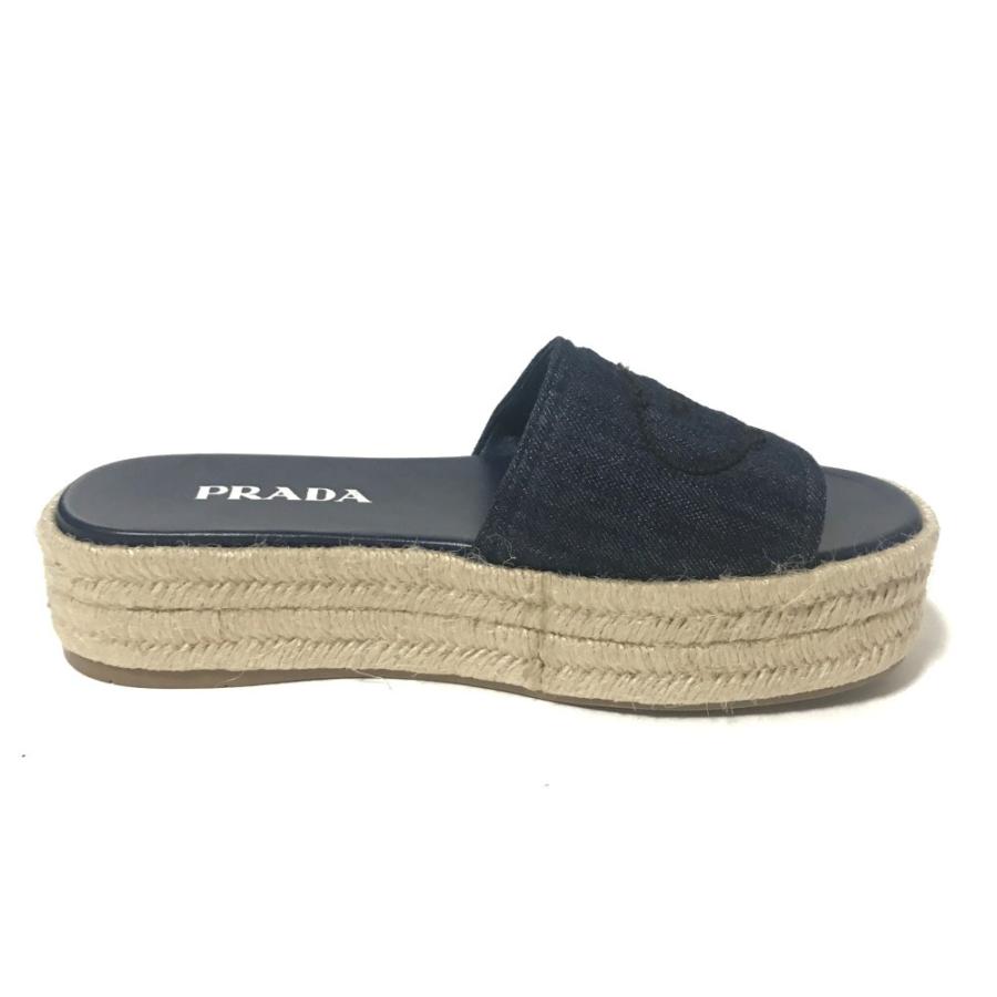 PRADA（プラダ） 美品・プラダ プラットフォーム・ジュート・サンダル
