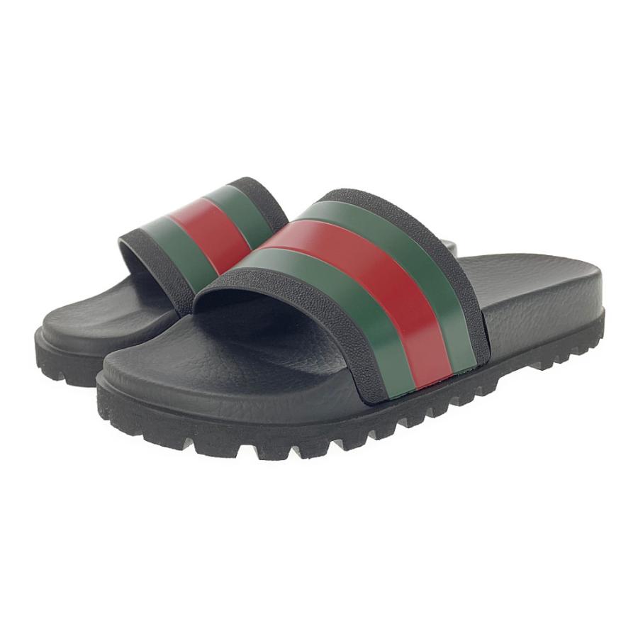 GUCCI web スライドサンダルグリーンラバー