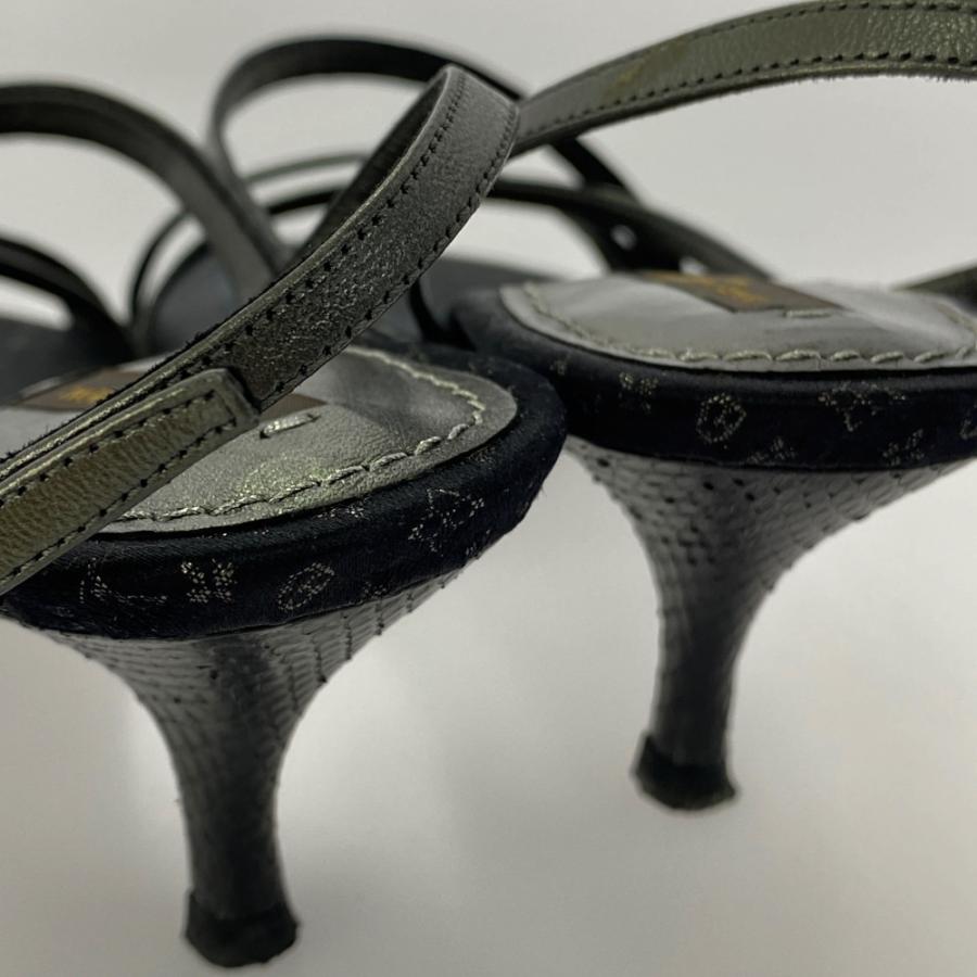 ルイヴィトン モノグラム・サテン・パイソン・ミュール